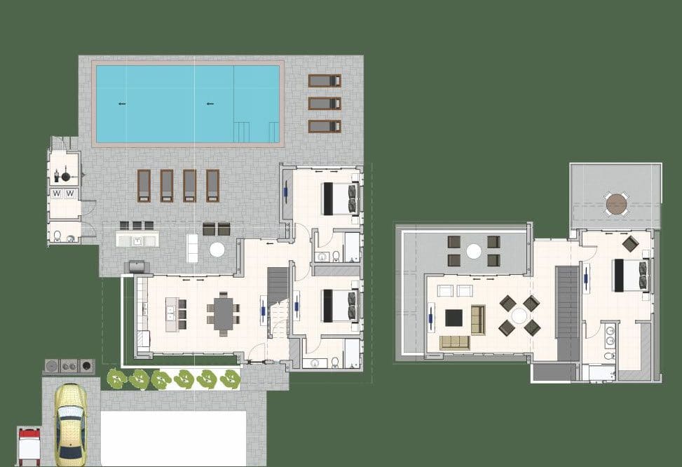 buyDRproperty Floor plan of the Beautiful Villa SEASHELL in Casa Linda with pool and garage. Sosua Real Estate