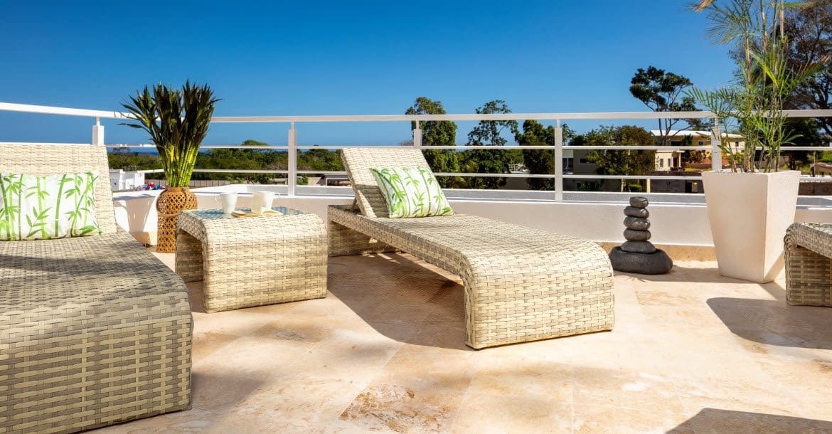buyDRproperty Relaxing outdoor patio at Beautiful Villa SEASHELL in Casa Linda, Dominican Republic. Sosua Real Estate