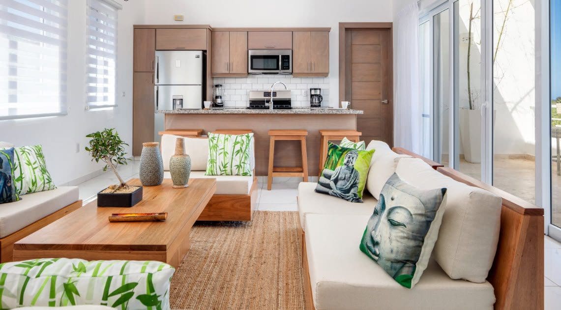 buyDRproperty Beautiful Villa SEASHELL living room in Casa Linda with modern decor Sosua Real Estate