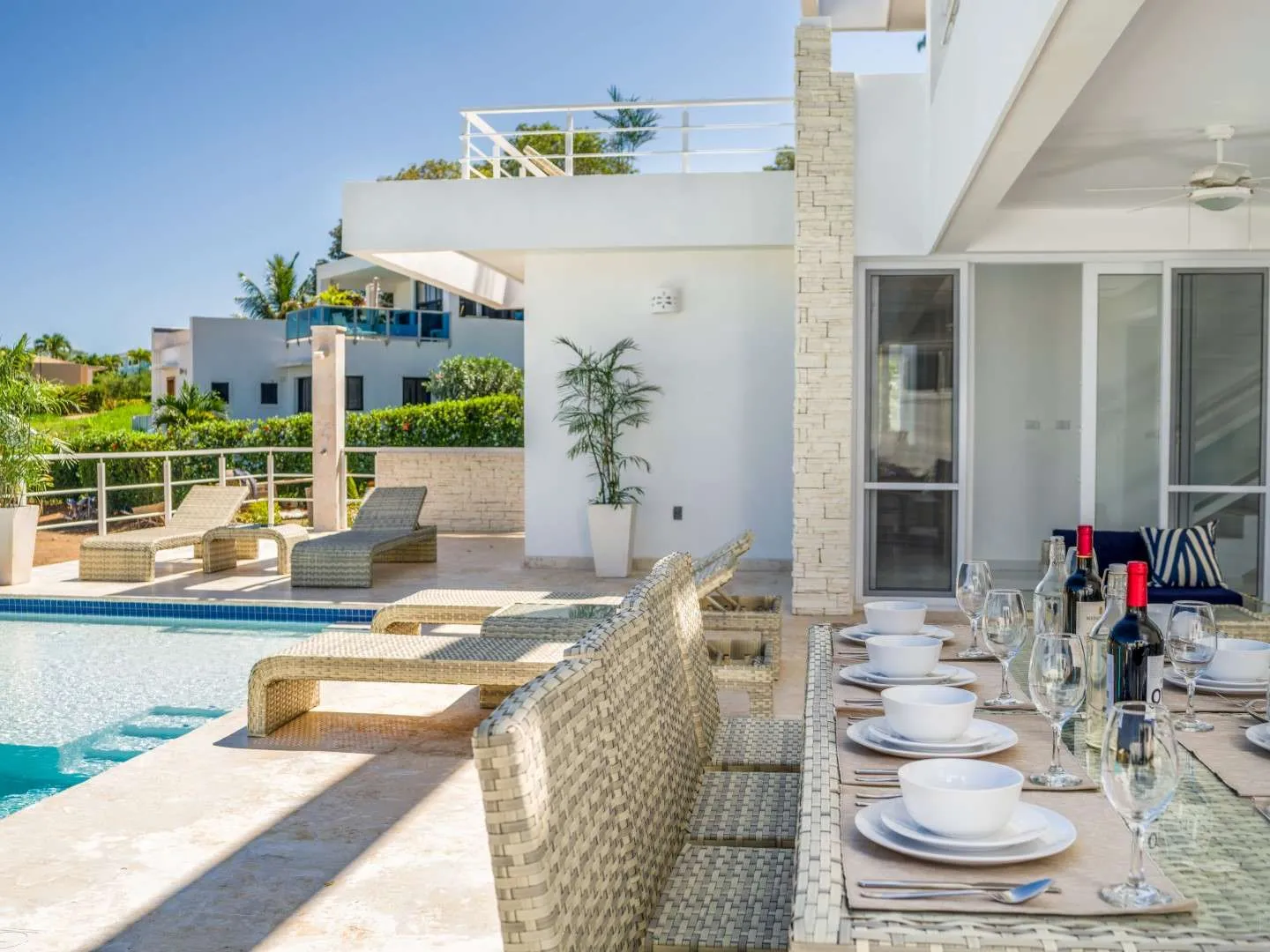 buyDRproperty Luxury 3 bedroom villa Seashell Casa Linda with pool and dining area Sosua Real Estate