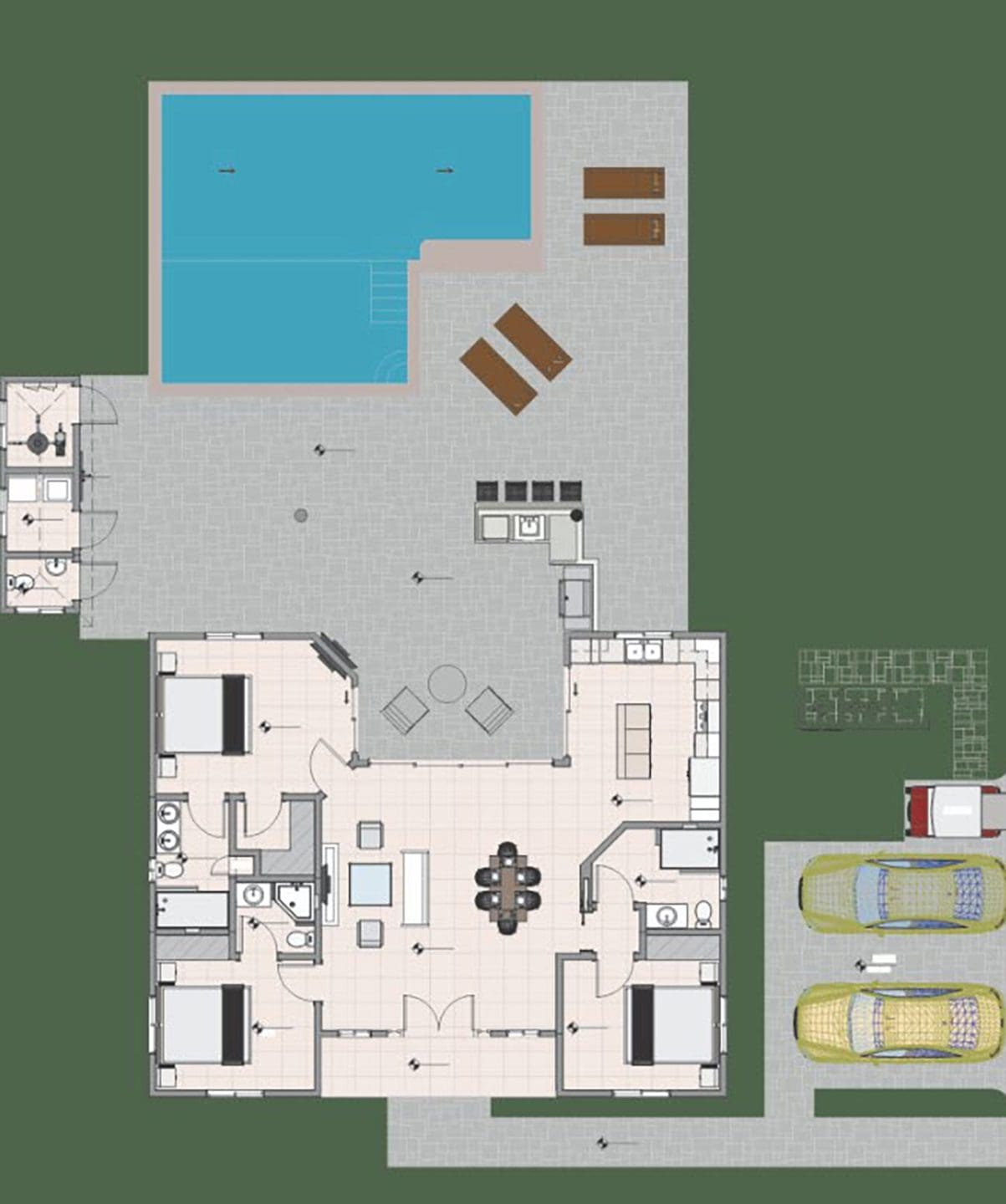 buyDRproperty Floor plan of Beautiful Villa BELLA in Casa Linda with pool and outdoor kitchen Sosua Real Estate